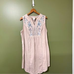 Knox Rose Linen Blend Boho Mini shift Dress